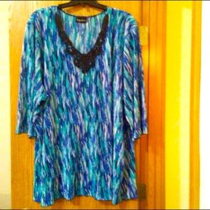 FREE SHIP!!!  5X MAGGIE BARNES (Catherines) BLUE PRINT TUNIC